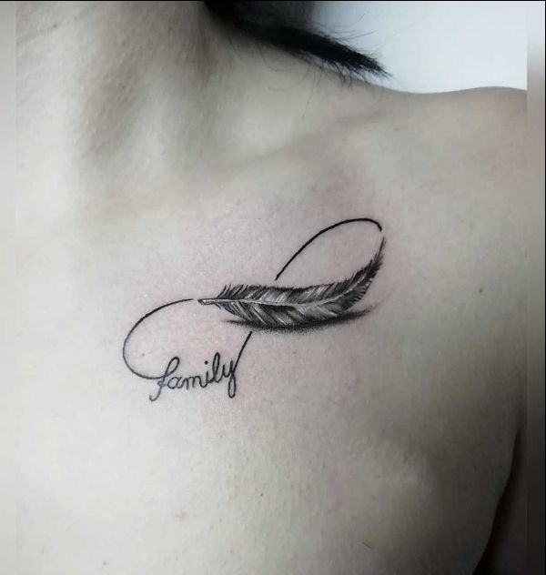 infinity feather tattoos