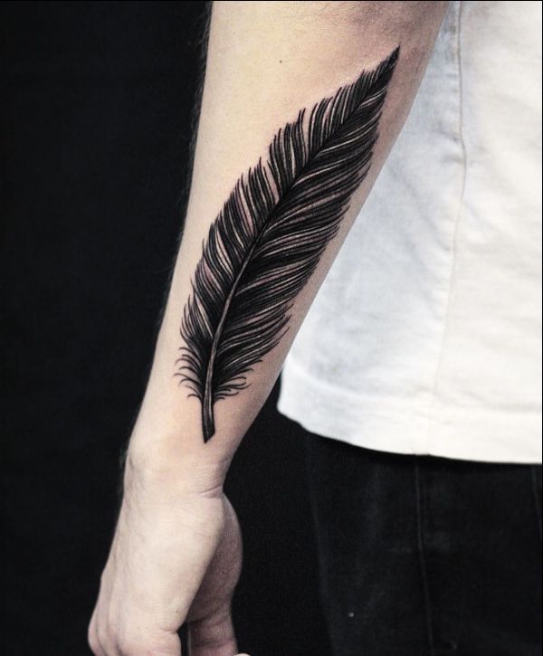 feather tattoos with birds