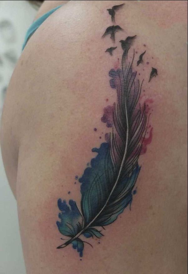 feather tattoos with names