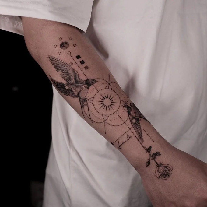 half sleeve tattoo forearm 