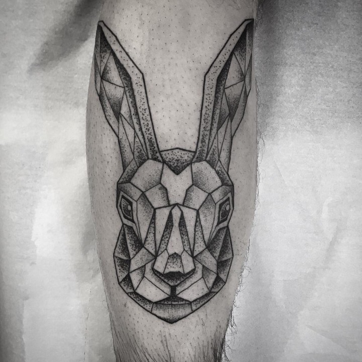 Geometric Rabbit Tattoos