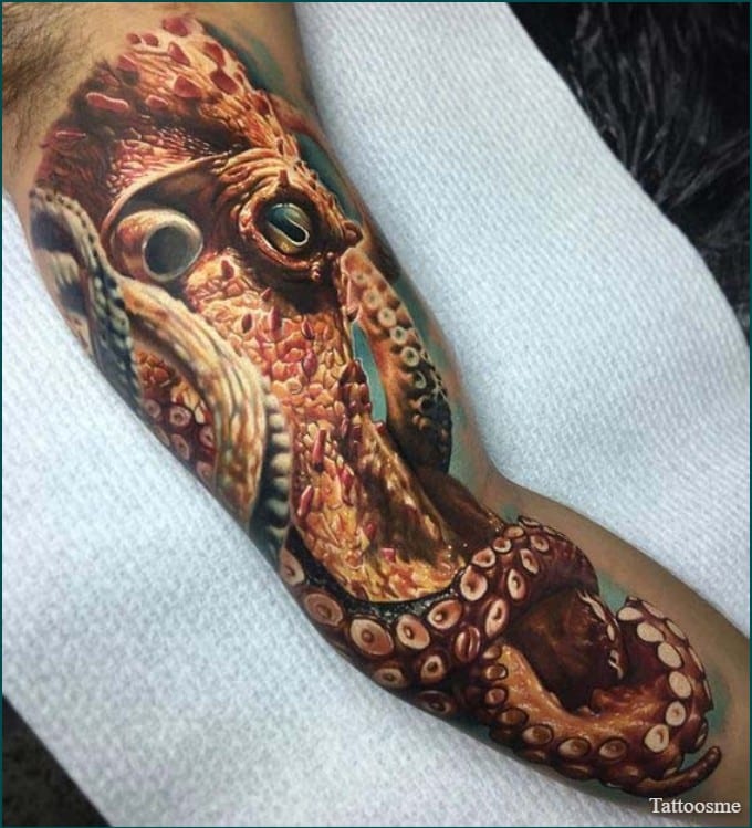 Octopus tattoo inner bicep