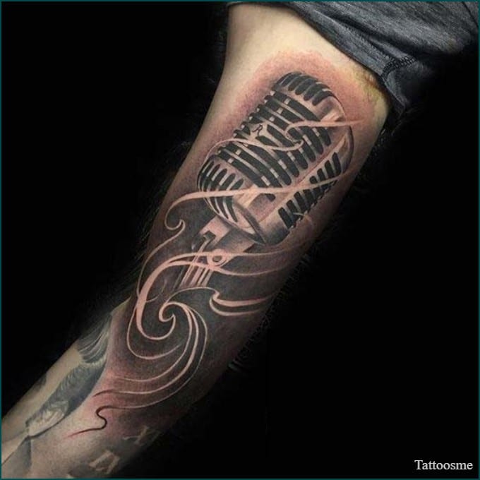 mike tattoo design on inner bicep