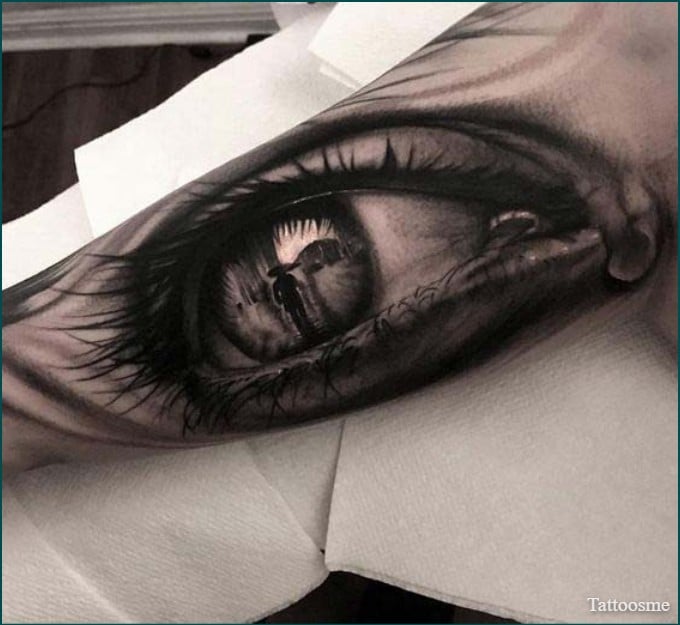 eye Tattoo design on inner bicep