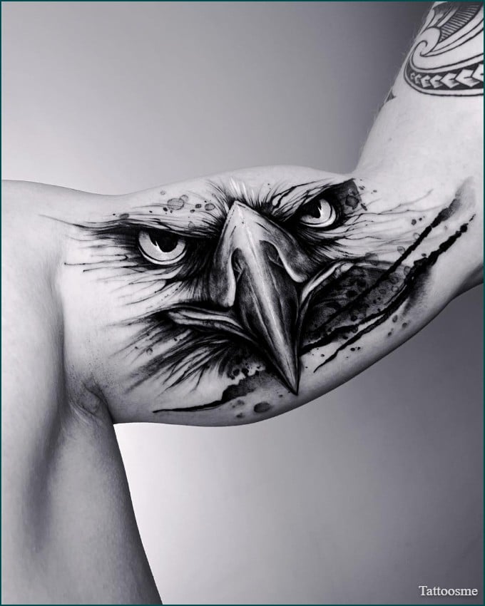 eagle eye inner bicep tattoo ideas