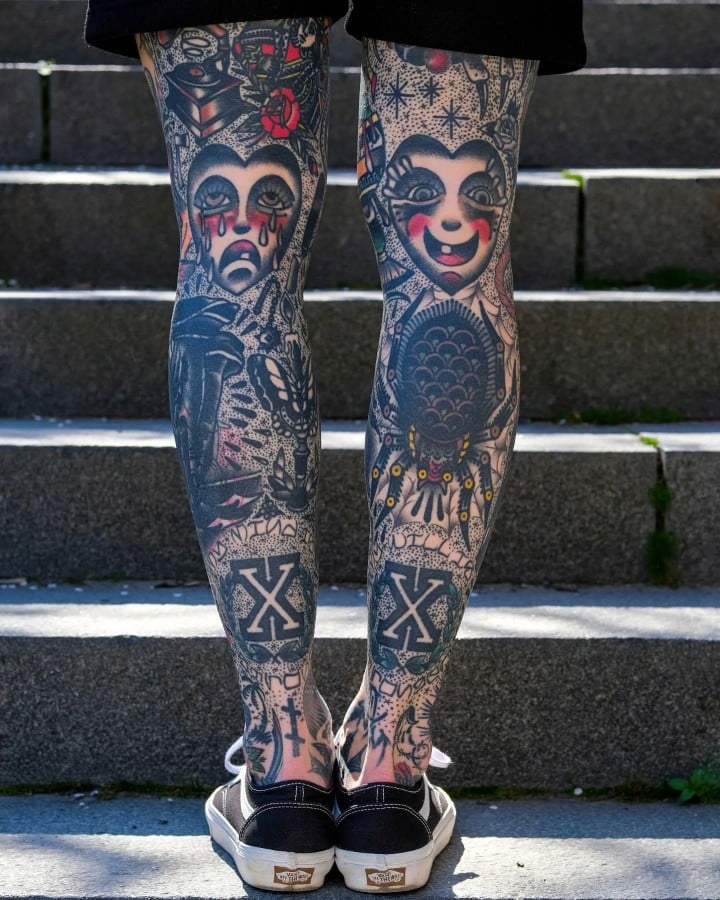 leg sleeve tattoos for men