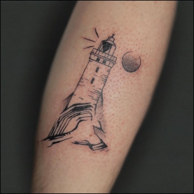 Lighthouse Tattoo Design