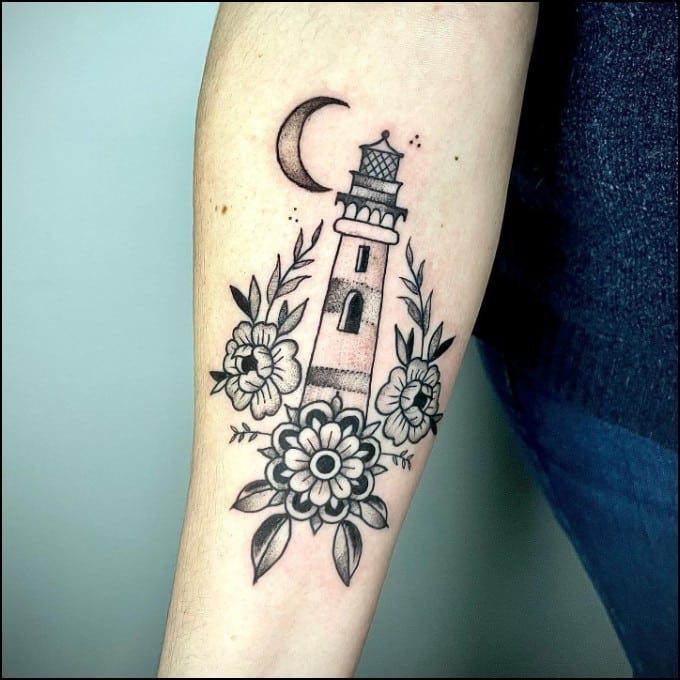 Image of Lighthouse Tattoo Design