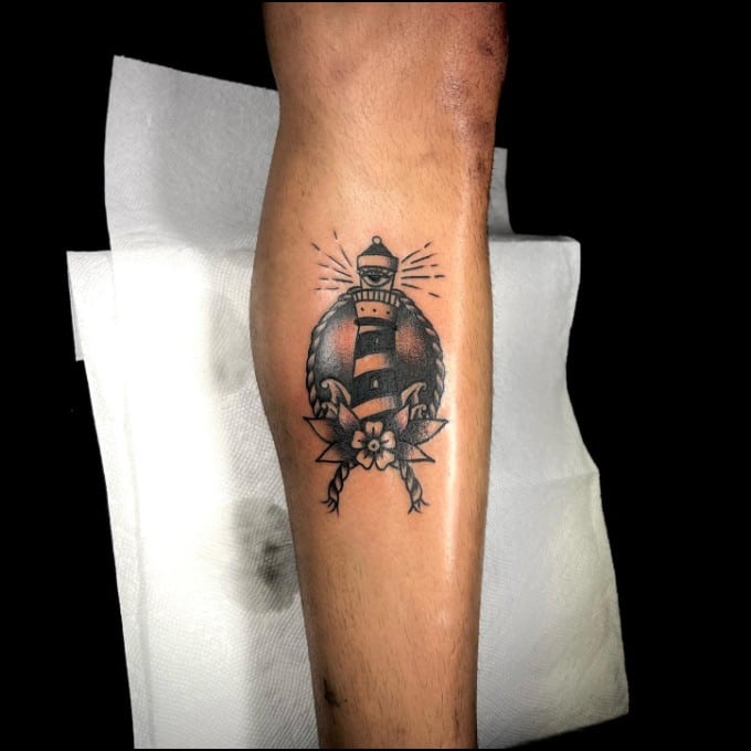 Lighthouse tattoo small