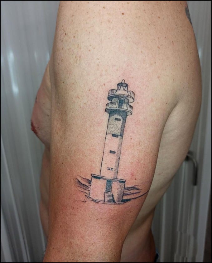simple lighthouse tattoos