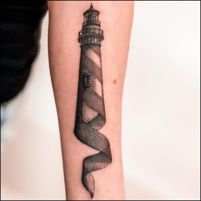 lighthouse tattoos forearms