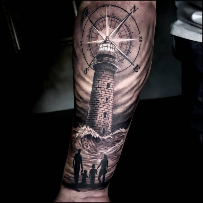 cool lighthouse tattoos