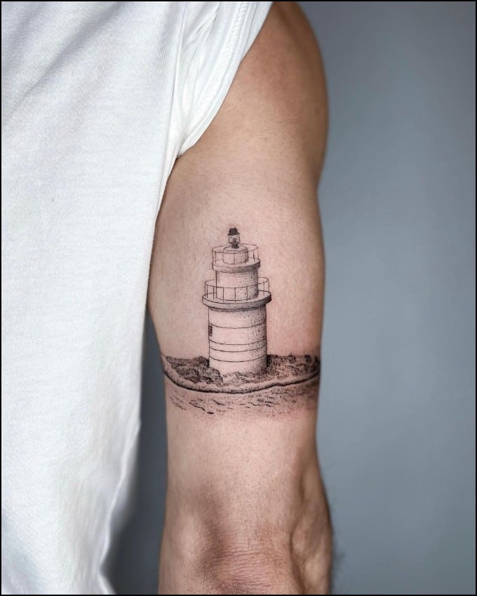 lighthouse tattoos forearms