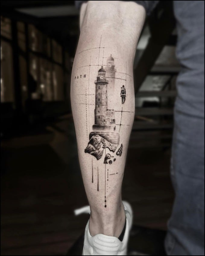 lighthouse tattoos for arm