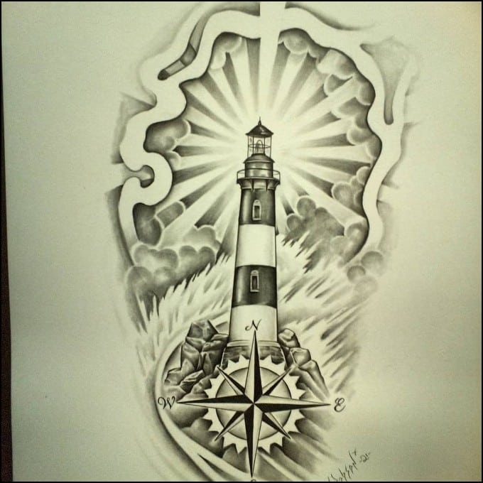 lighthouse tattoos drawings