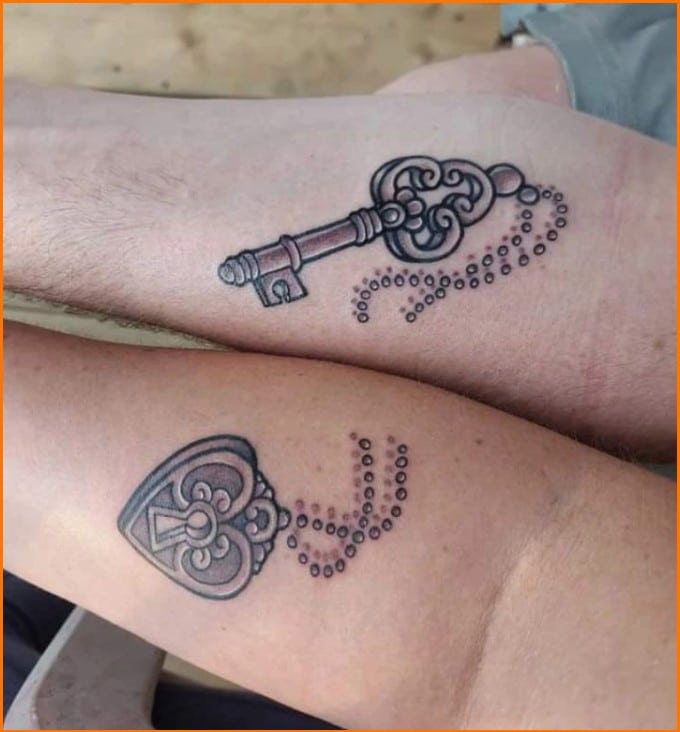 lock and key tattoo easy