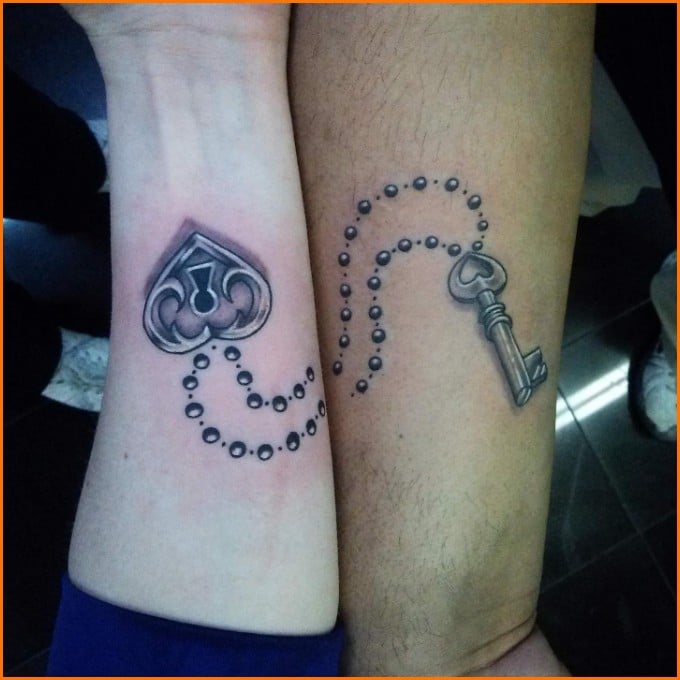 lock and key tattoo designs for couples