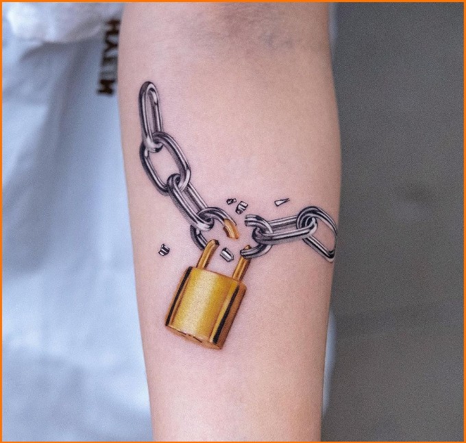 lock and chain tattoos