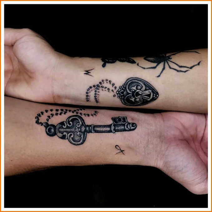 lock and key ring tattoos