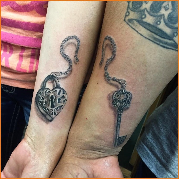 lock and key tattoos for best friends
