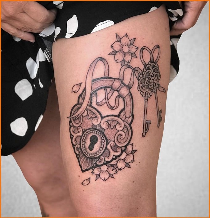 lock and key tattoos for women