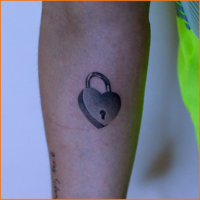grey lock and key tattoos