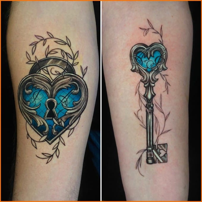 unique lock and key tattoos