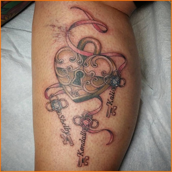 classic lock and key tattoos