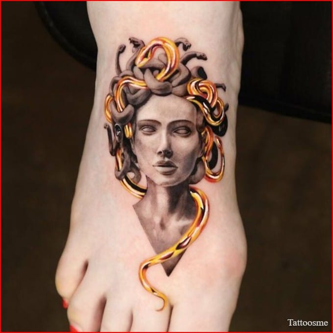 medusa tattoo gold