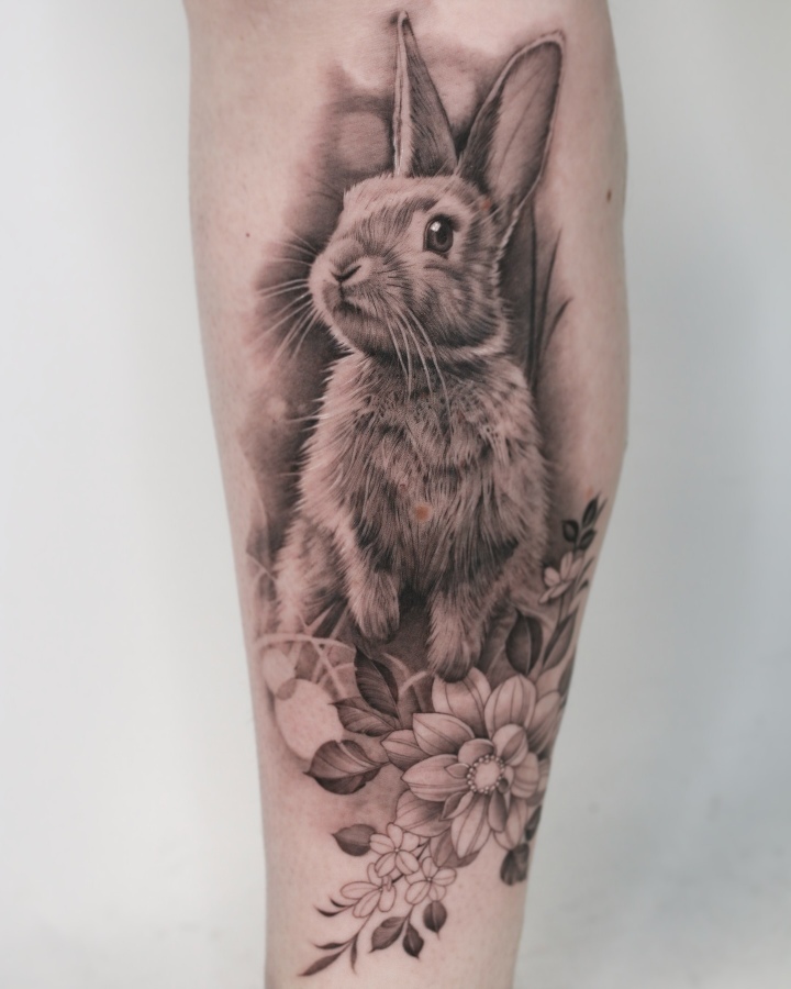 Realistic Rabbit Tattoos