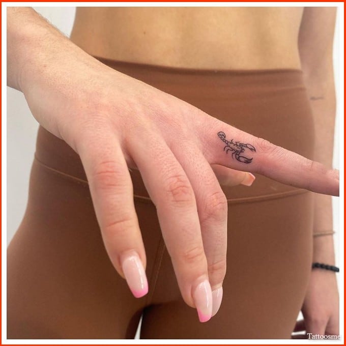 Scorpio zodiac sign tattoos on finger