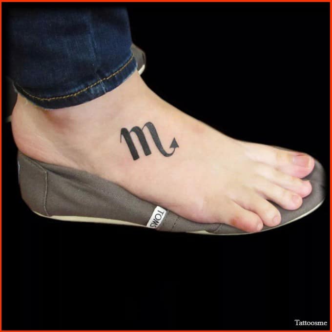 Small Scorpio scorpion tattoos on the ankle