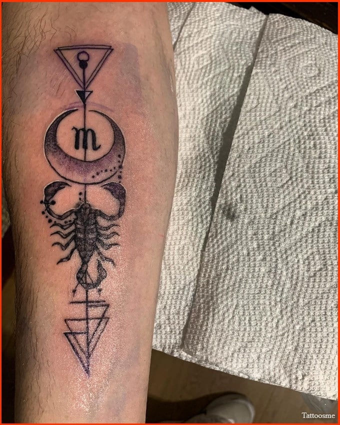Astrological Scorpio tattoos with moon phases
