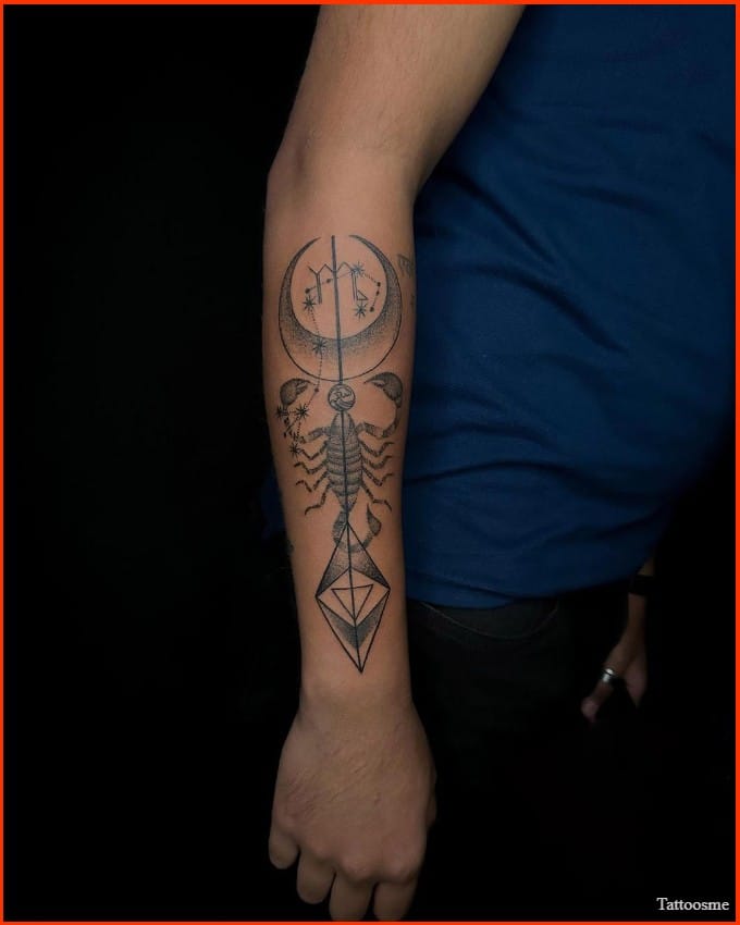 Scorpio geometric constellation tattoos