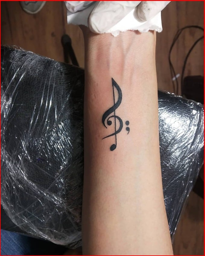 semicolon music tattoo 