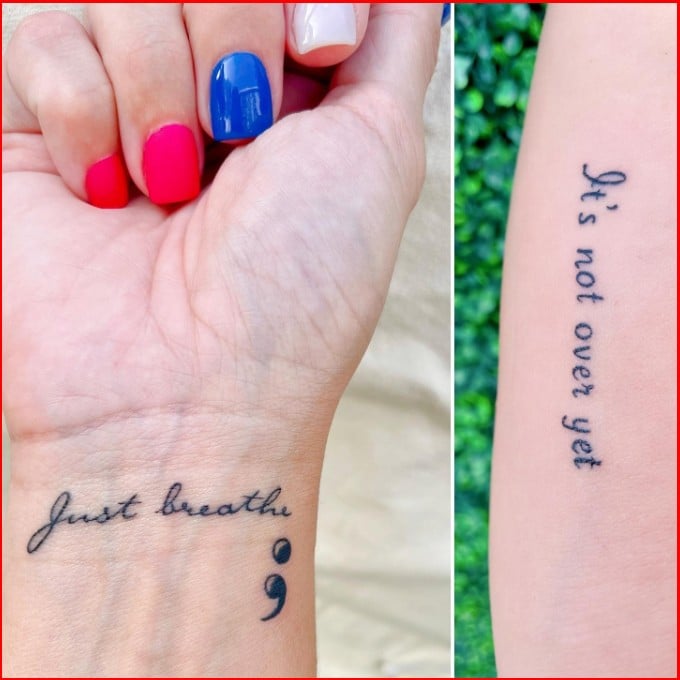 unique semicolon tattoos with quotes