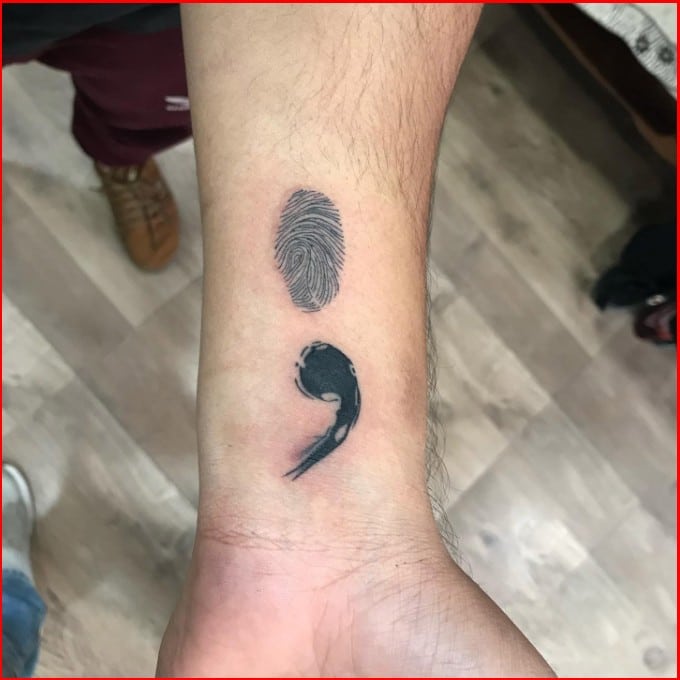 wrist tattoo semicolon
