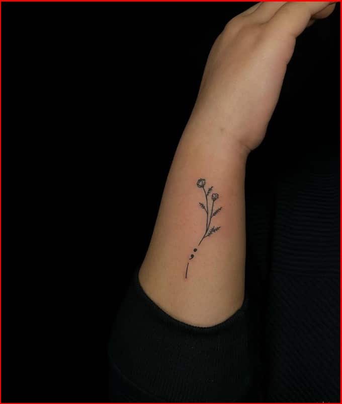 Update 72+ semicolon flower tattoo - vova.edu.vn