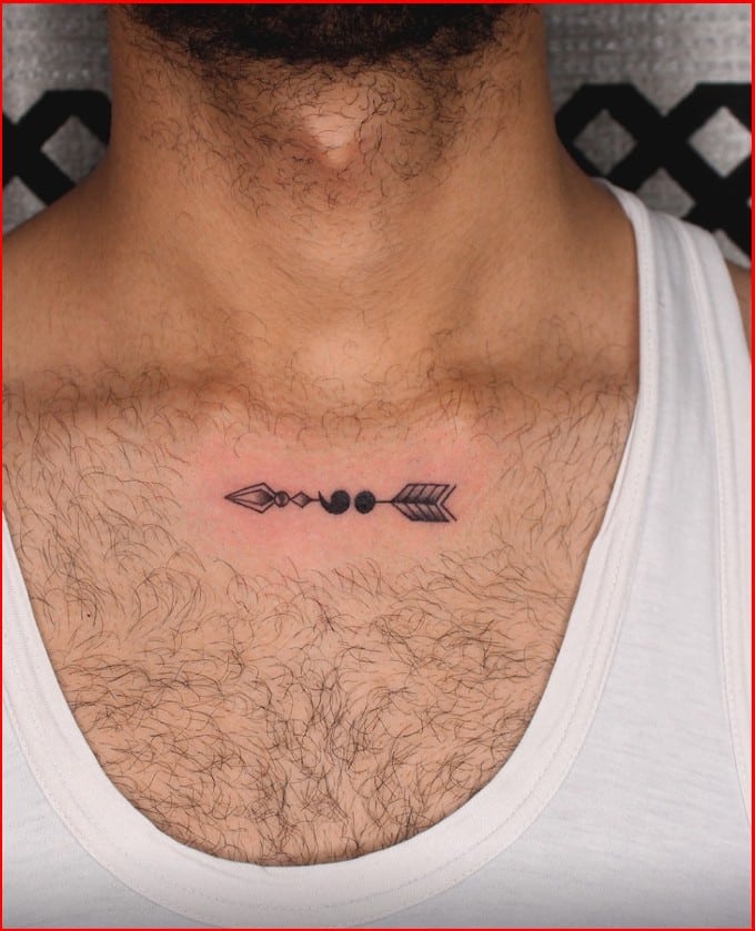 mens semicolon tattoos on chest 