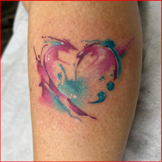 watercolor semicolon tattoos