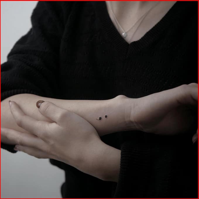 small semicolon tattoo designs