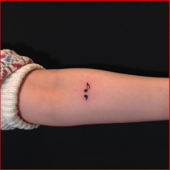 semicolon tattoo designs  for men