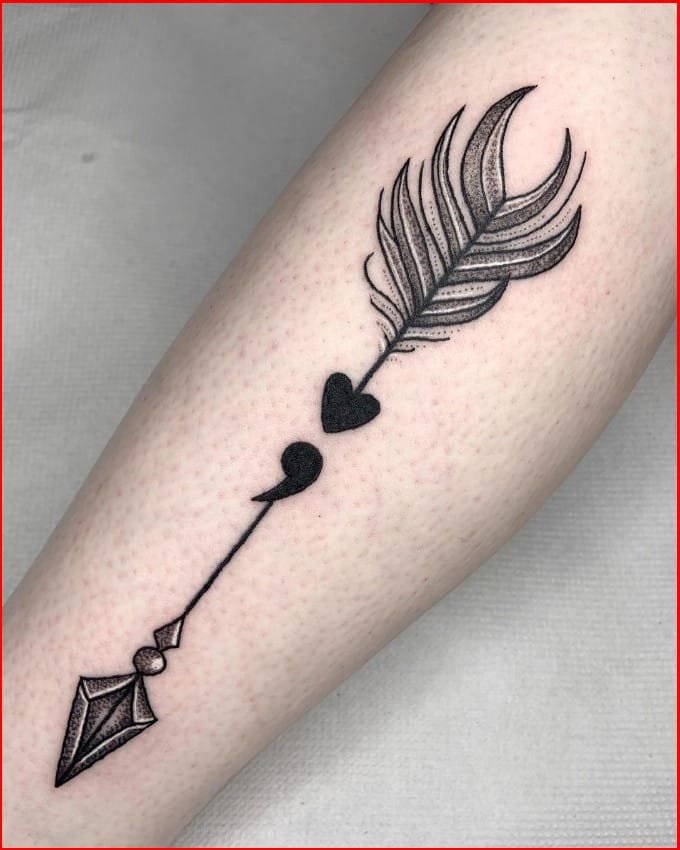 semicolon arrow tattoo 