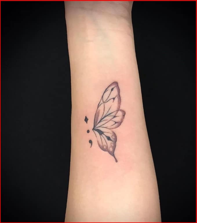 semicolon tattoo butterfly meaning