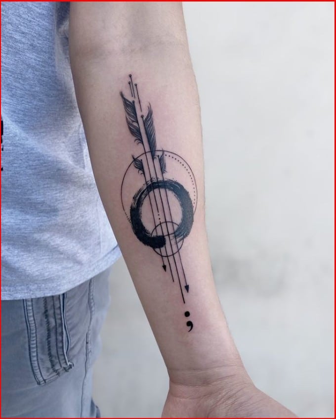 semicolon arrow tattoo