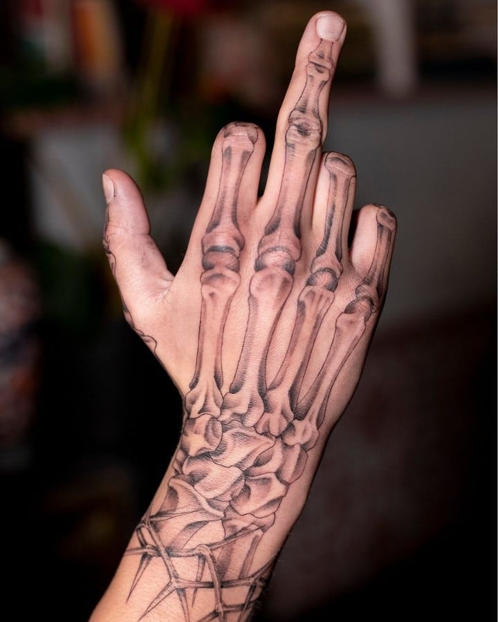 skeleton hand tattoo