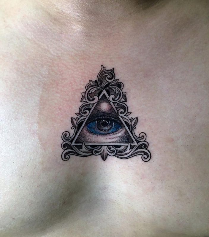 third eye triangle tattoo