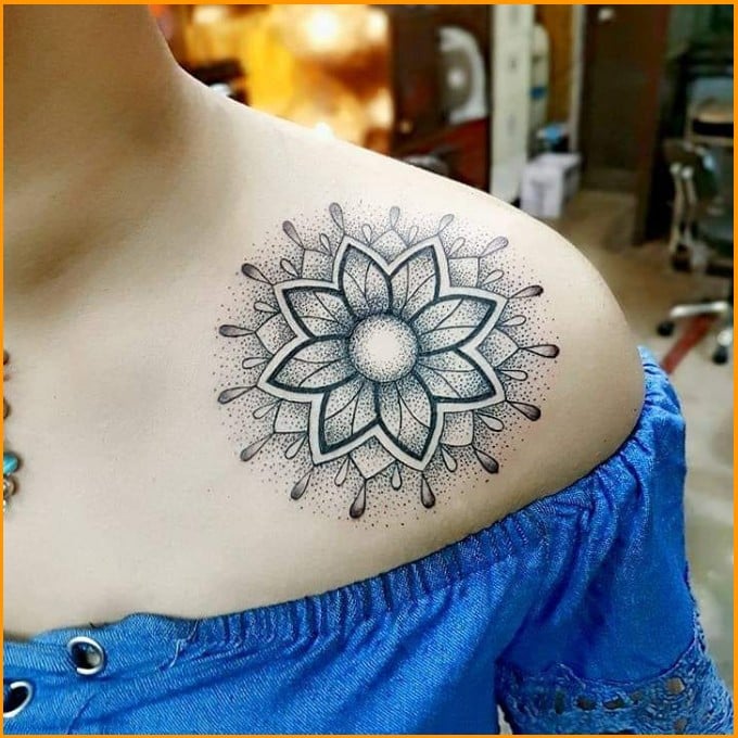 lotus mandala spiritual tattoos for girls