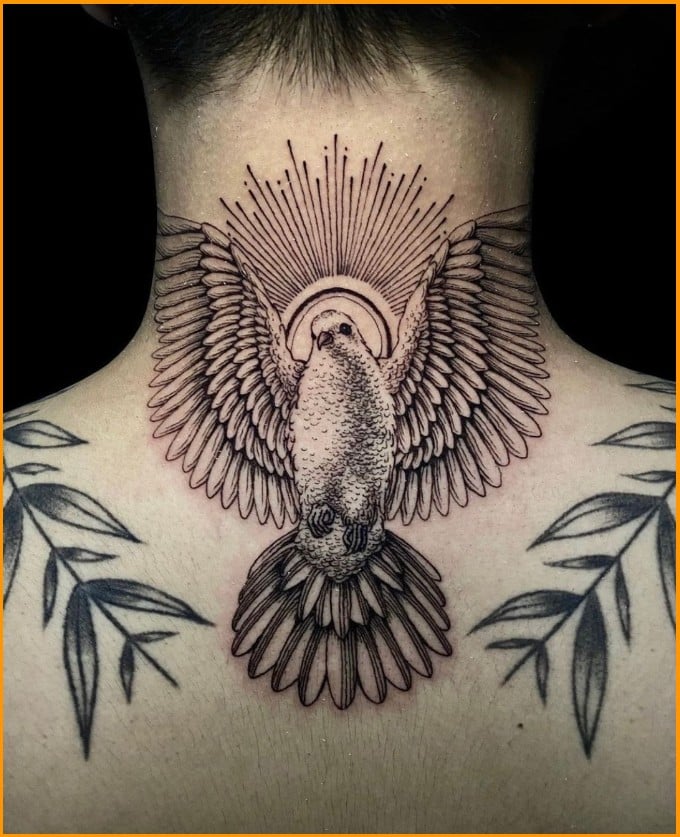 spiritual tattoo on neck