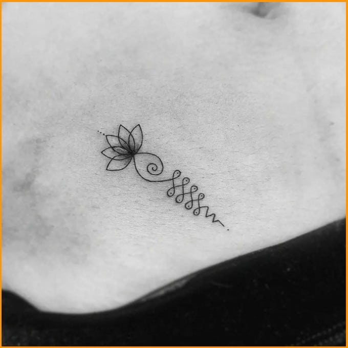 lotus unalome tattoos for girls